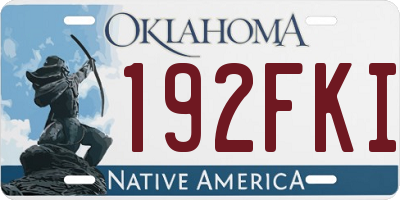 OK license plate 192FKI