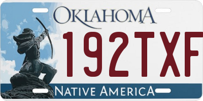 OK license plate 192TXF