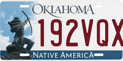 OK license plate 192VQX