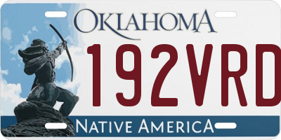 OK license plate 192VRD