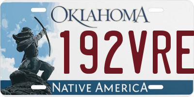 OK license plate 192VRE