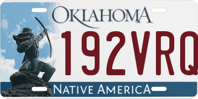 OK license plate 192VRQ