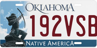 OK license plate 192VSB