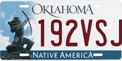 OK license plate 192VSJ