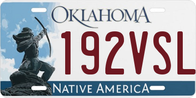 OK license plate 192VSL