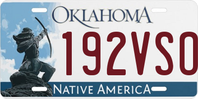 OK license plate 192VSO