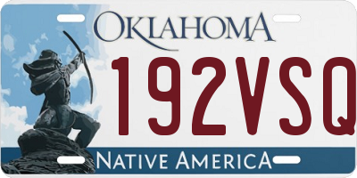 OK license plate 192VSQ