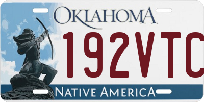 OK license plate 192VTC