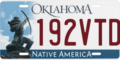 OK license plate 192VTD