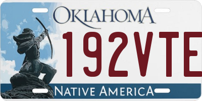 OK license plate 192VTE