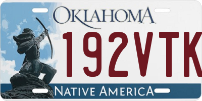 OK license plate 192VTK