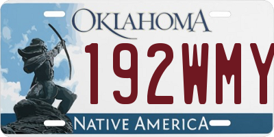 OK license plate 192WMY