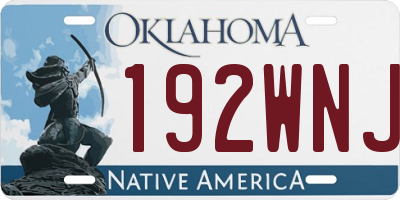 OK license plate 192WNJ