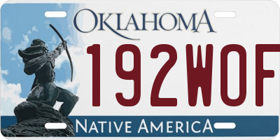 OK license plate 192WOF