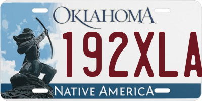 OK license plate 192XLA
