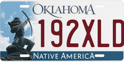 OK license plate 192XLD