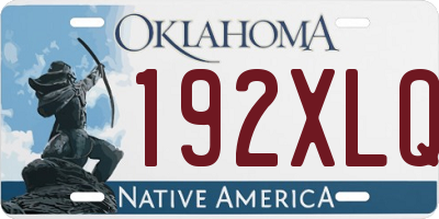 OK license plate 192XLQ