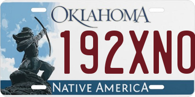 OK license plate 192XNO