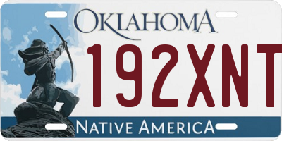 OK license plate 192XNT