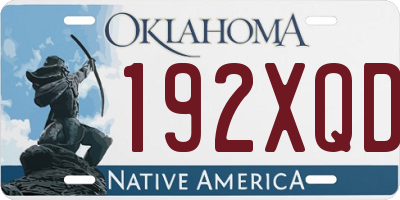 OK license plate 192XQD