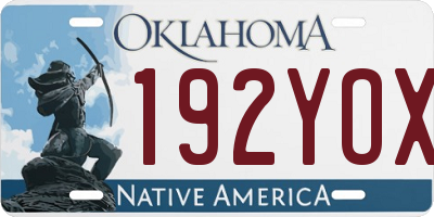 OK license plate 192YOX