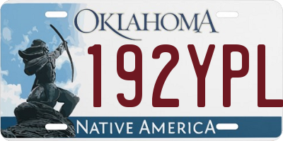 OK license plate 192YPL