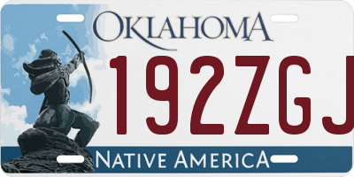 OK license plate 192ZGJ