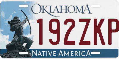 OK license plate 192ZKP
