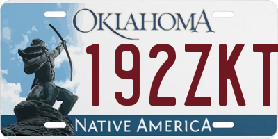 OK license plate 192ZKT