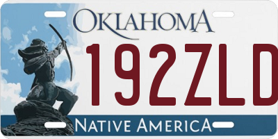 OK license plate 192ZLD