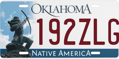 OK license plate 192ZLG