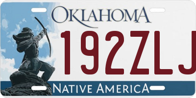 OK license plate 192ZLJ