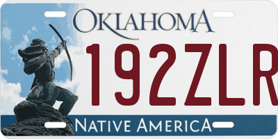 OK license plate 192ZLR