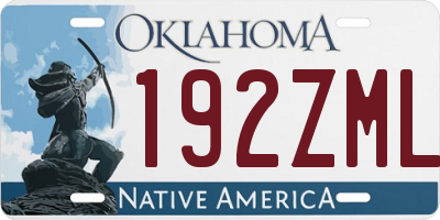 OK license plate 192ZML