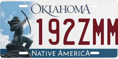 OK license plate 192ZMM