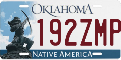 OK license plate 192ZMP