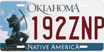 OK license plate 192ZNP