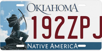OK license plate 192ZPJ