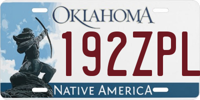 OK license plate 192ZPL