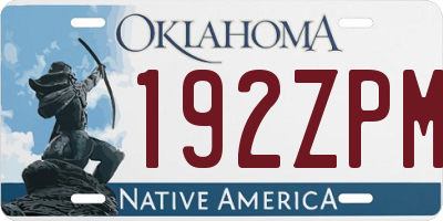 OK license plate 192ZPM