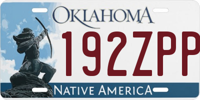 OK license plate 192ZPP