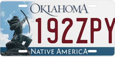 OK license plate 192ZPY
