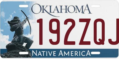 OK license plate 192ZQJ