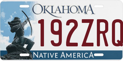 OK license plate 192ZRQ