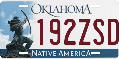 OK license plate 192ZSD