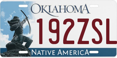 OK license plate 192ZSL