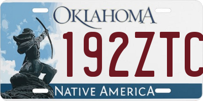 OK license plate 192ZTC