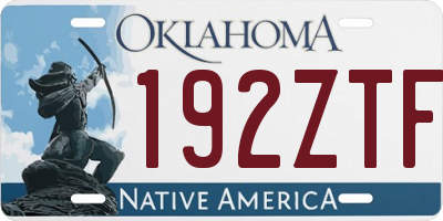 OK license plate 192ZTF