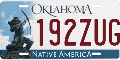 OK license plate 192ZUG