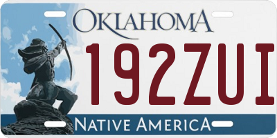 OK license plate 192ZUI